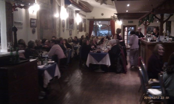 A busy evening in the taverna dining room