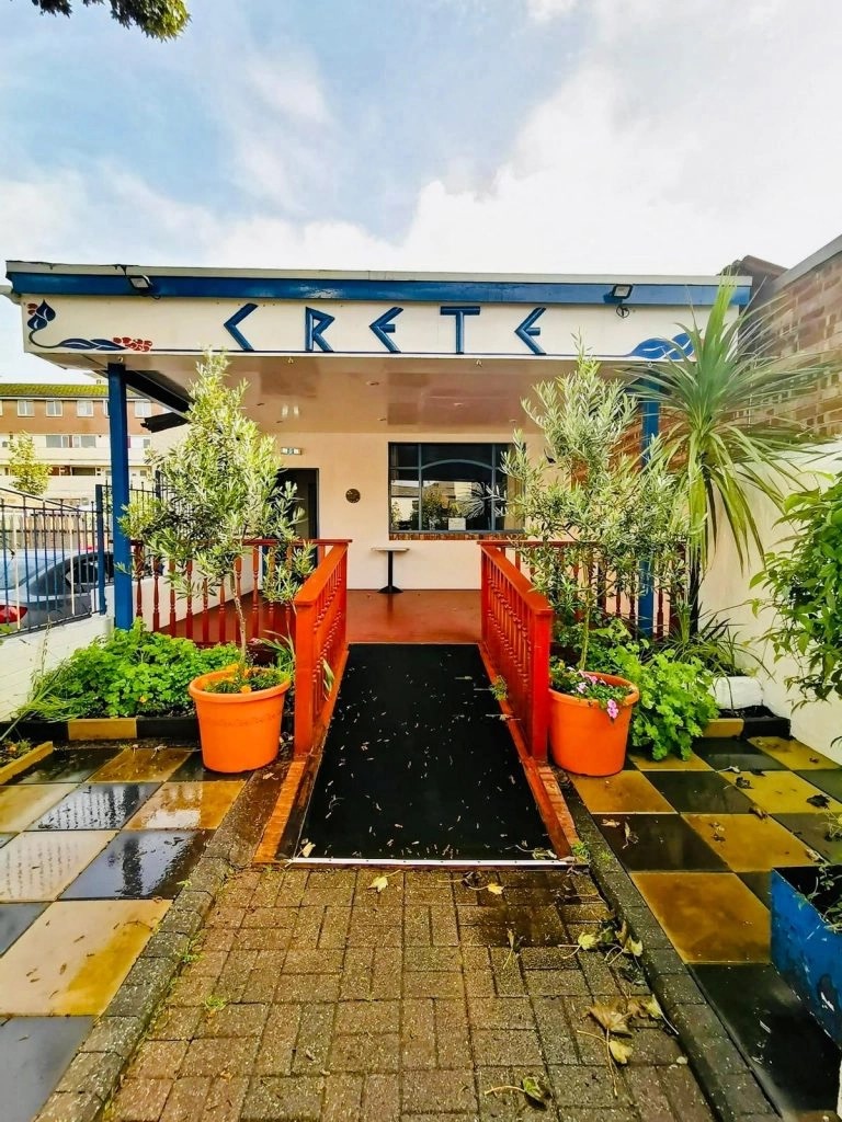 The entrance to Crete taverna on Gordon Street, Southport