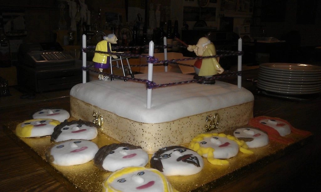 A 50th anniversary celebration cake made for a taverna party